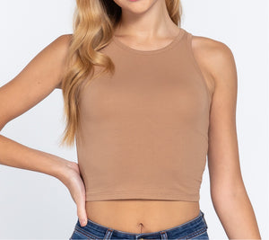 Milani Halter Crop Top- Tan