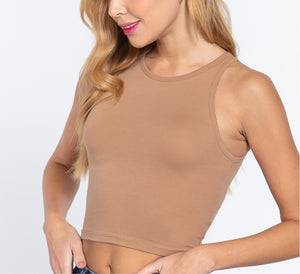 Milani Halter Crop Top- Tan