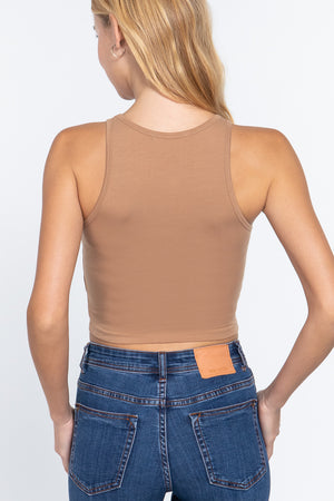 Milani Halter Crop Top- Tan